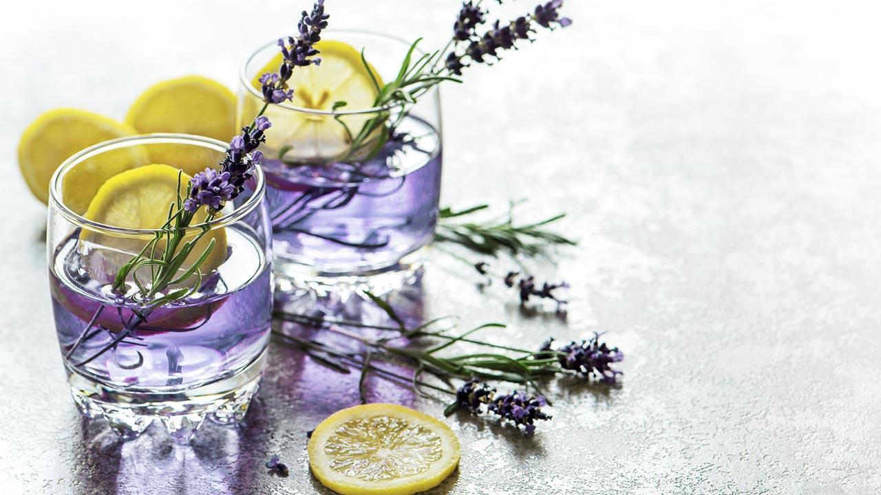 Lavender Lemonade Homemade - beautifully decorated glasses with lavender lemonade